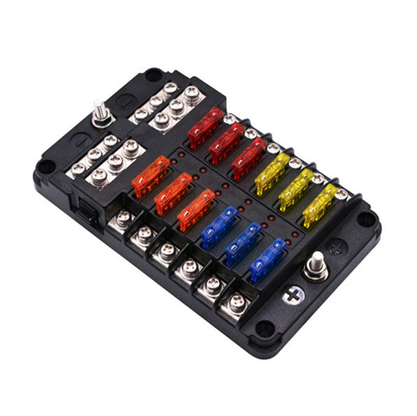Marine Grade 12 Gang Fuse Block w/ Negative Bus - image 1