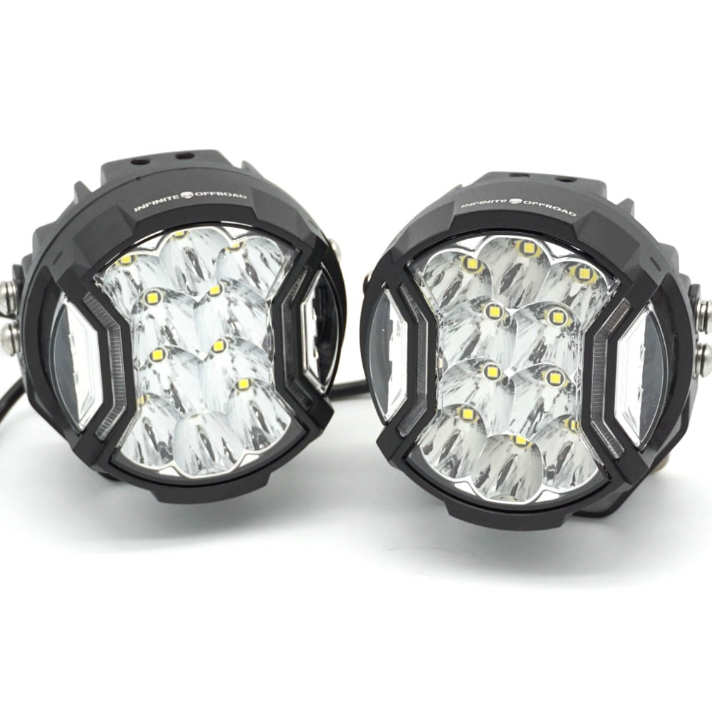 90w 5" Round Side Shooter Pods (w/ DRL) (Pair) - image 1