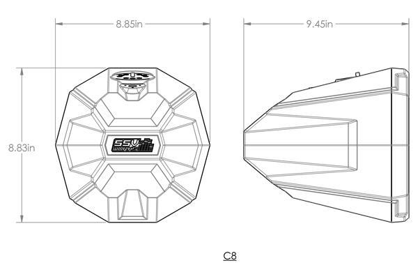 Universal 8" Cage-Mount Speaker-Pods for UTVs, Boats and more