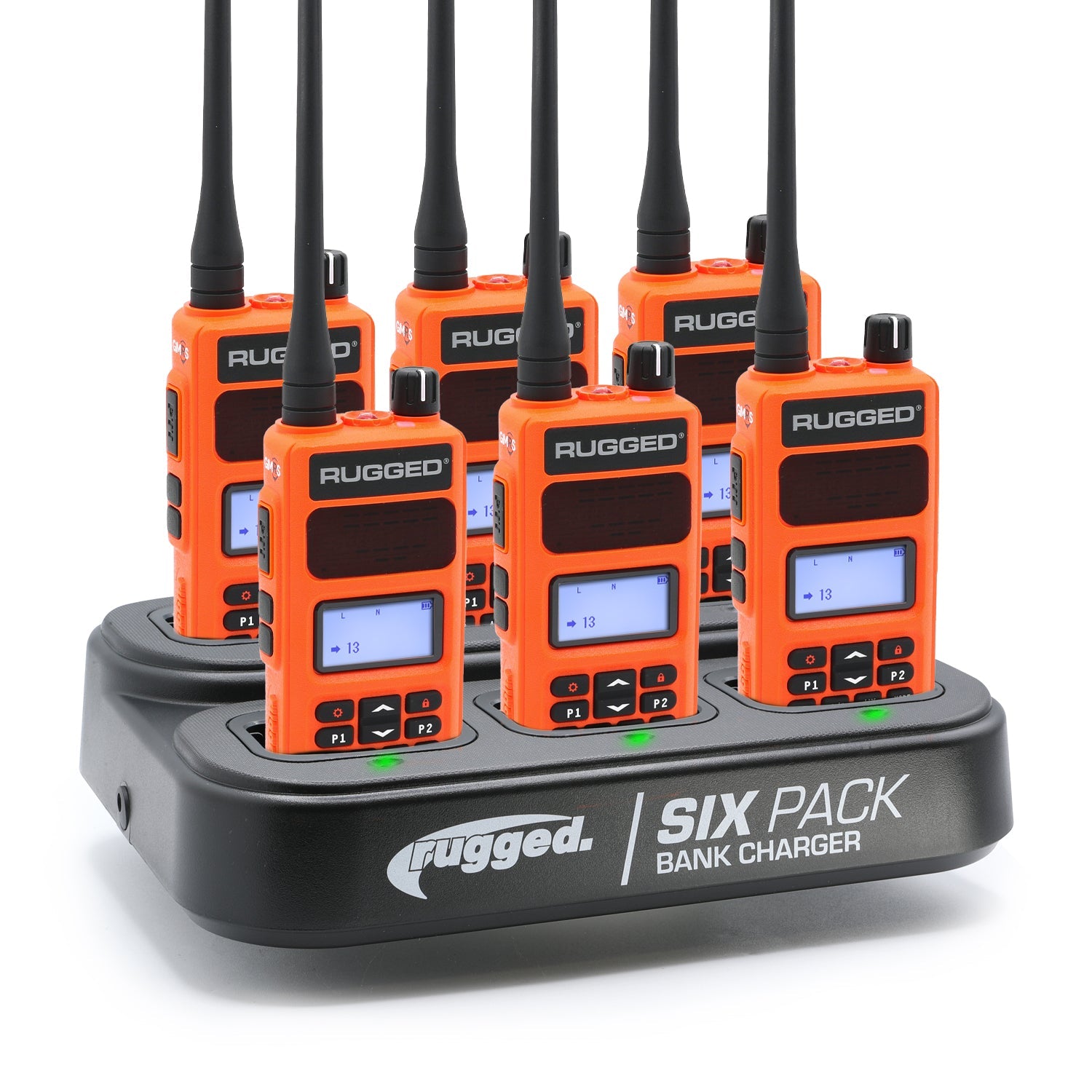 6 PACK - Choose Your GMRS Two Way Handheld Radio - GMR2 PLUS / Safety Yellow