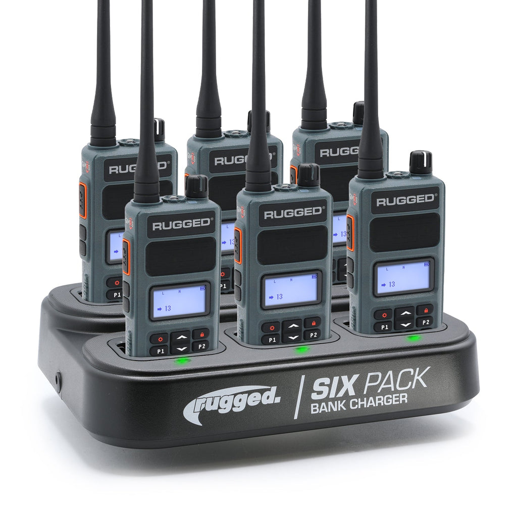 6 PACK - Choose Your GMRS Two Way Handheld Radio - GMR2 PLUS / Grey