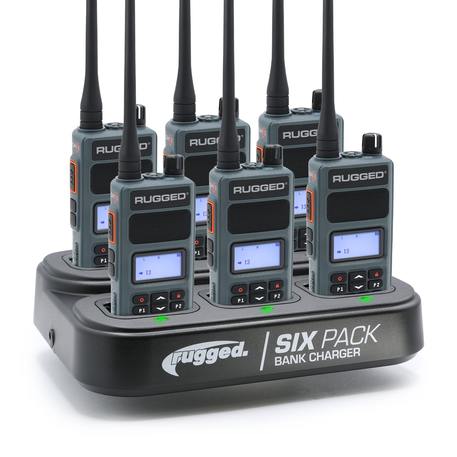 6 PACK - Choose Your GMRS Two Way Handheld Radio - GMR5 / Safety Orange