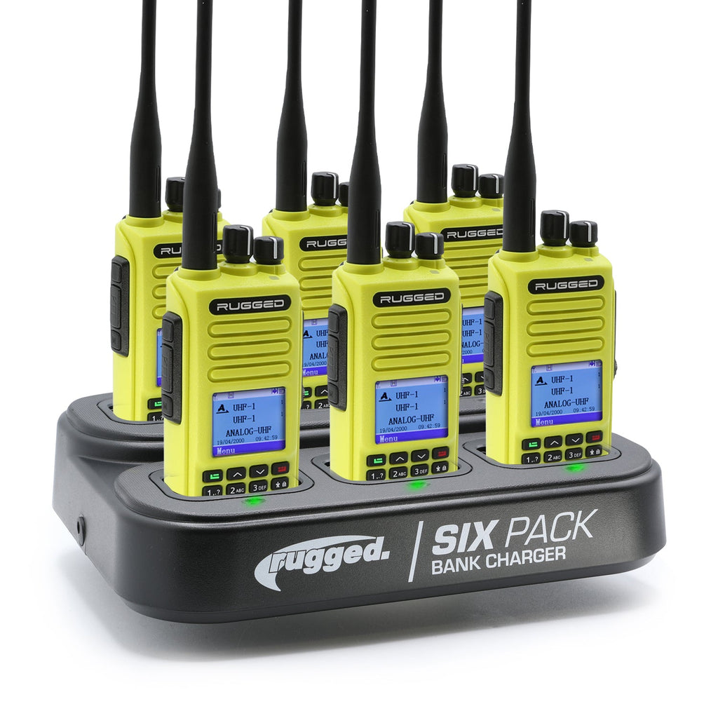 6 PACK - Choose Your Business Band Two Way Handheld Radio - RDH-X - Black