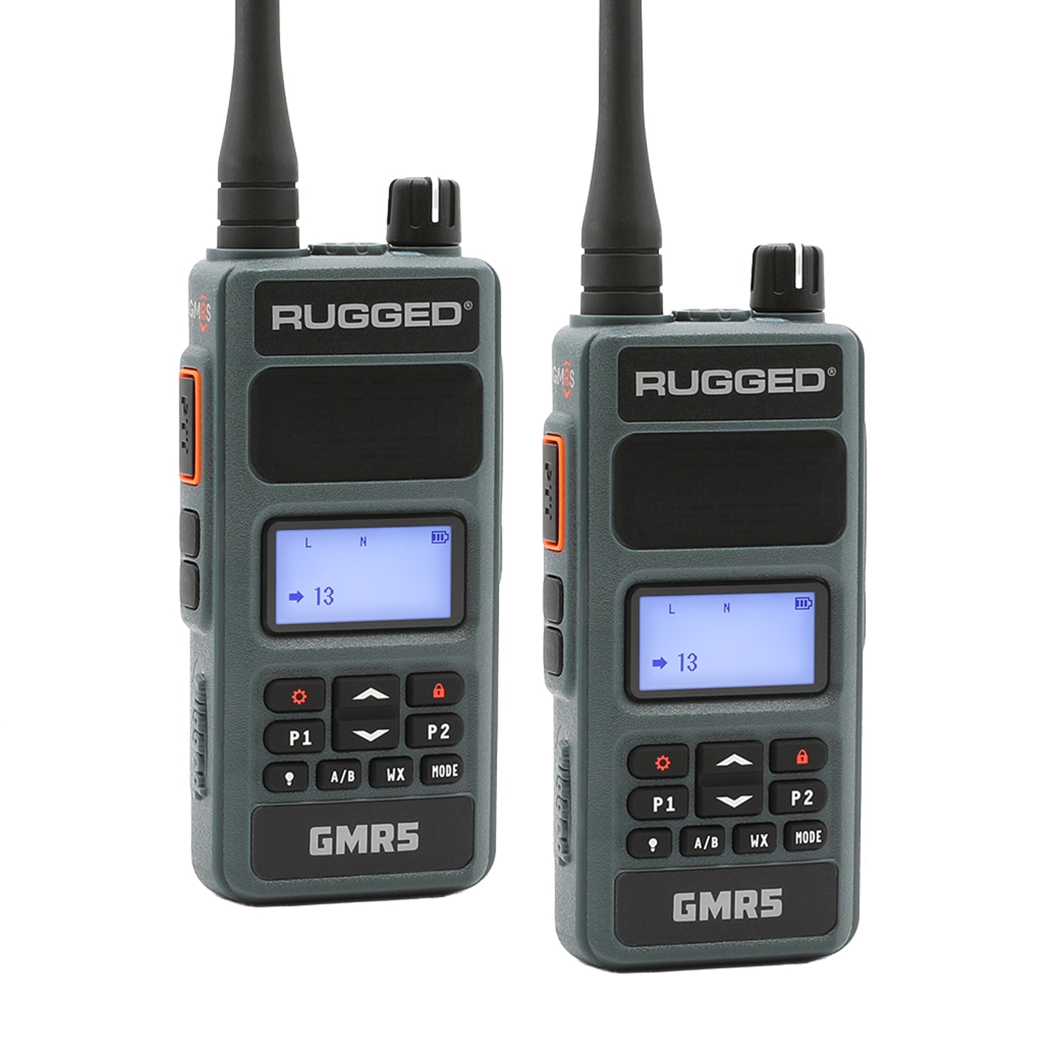 GMR5 - 5W GMRS Handheld Radio - 2 Pack - Grey