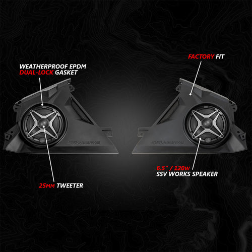 2024-2026 Can-Am® Maverick R, Phase-4 A-Spec 800watt 5-Speaker System