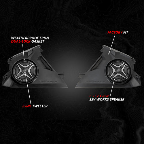 2024-2026 Can-Am® Maverick R Front-Dash 6.5" Speaker-Panels