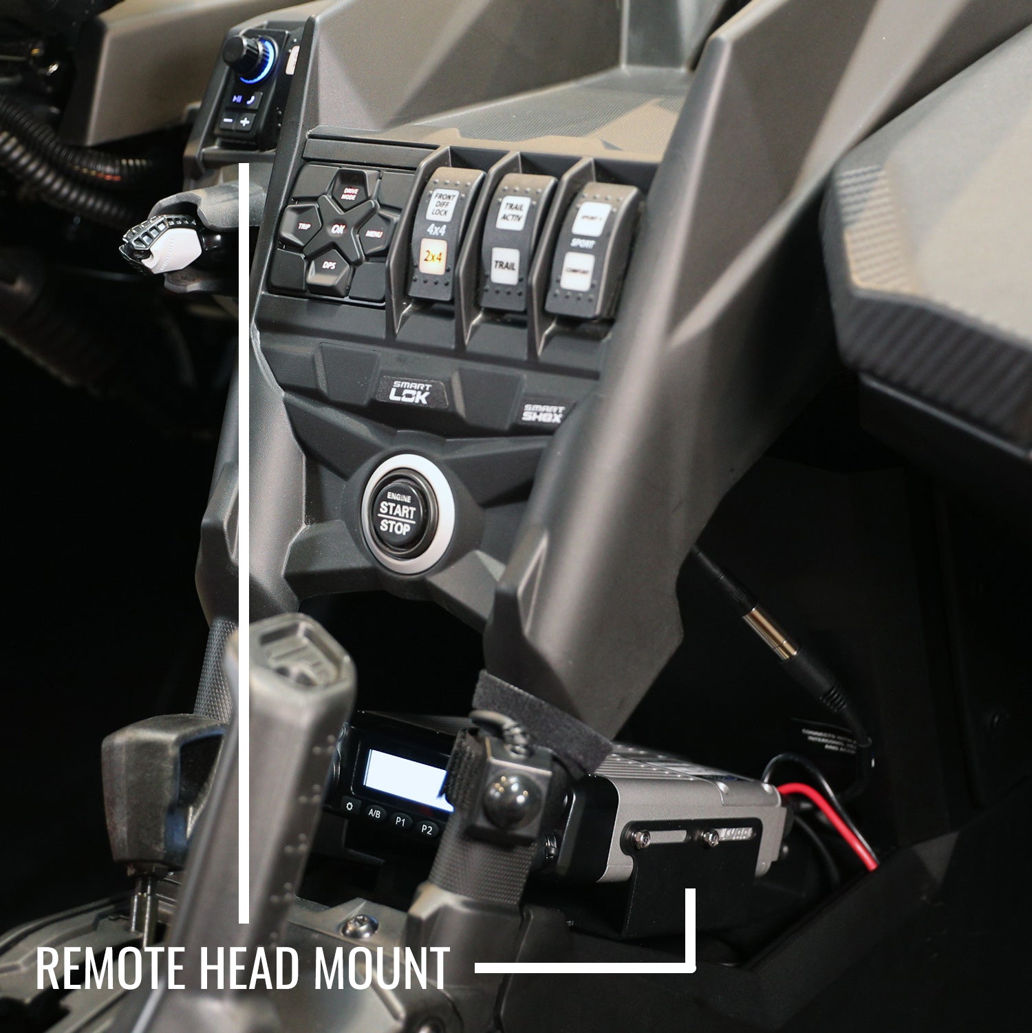 Can-Am Maverick X3 Complete Communication Kit with Bluetooth Intercom and 2-Way Radio - STX Stereo Remote Head / G1 GMRS / Remote Head Mount Kit