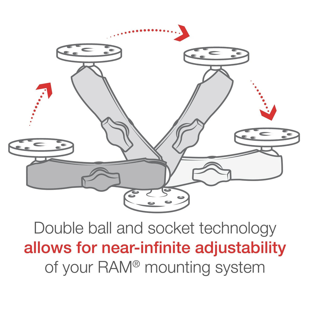 RAM Double Socket Arm - Medium / B Size - 1 Inch