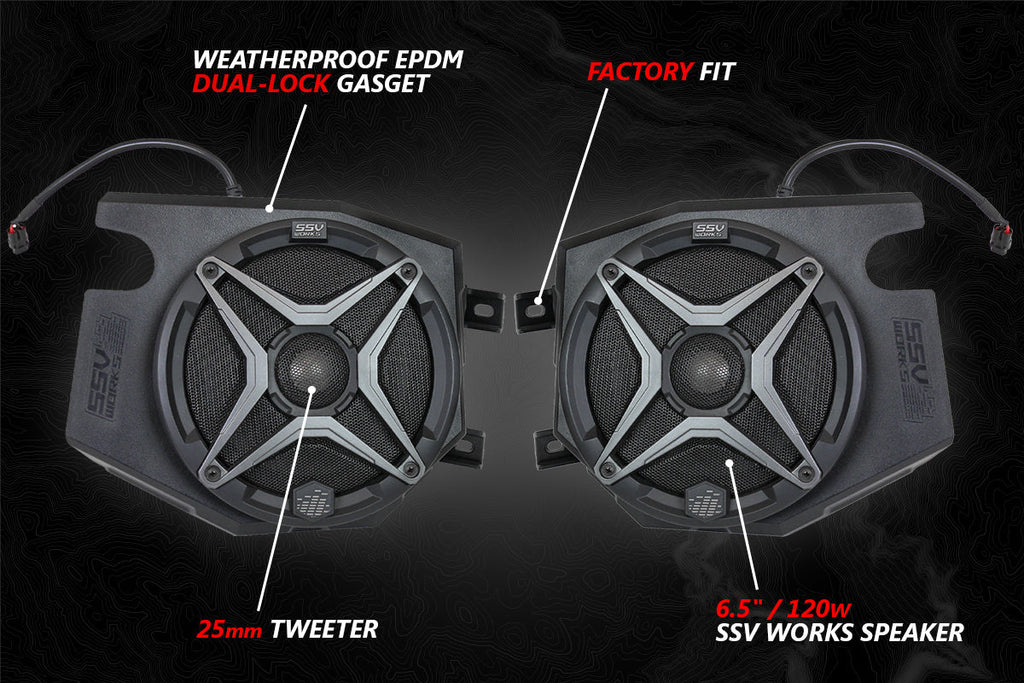 2014-2023 Polaris RZR A-Spec SSV Works 5-Speaker Plug-&-Play Kit with JVC
