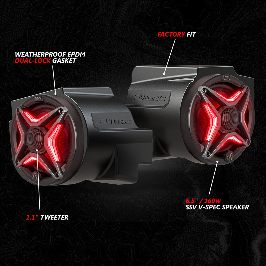 2020-2024 Polaris® RZR PRO Series Phase-5 V-Spec 5-Speaker 1400watt System w/MRB4