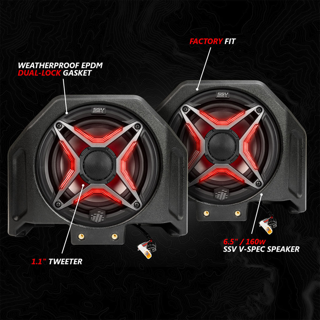 2020-2024 Polaris® RZR PRO Series Phase-5 V-Spec 5-Speaker 1400watt System for Ride Command