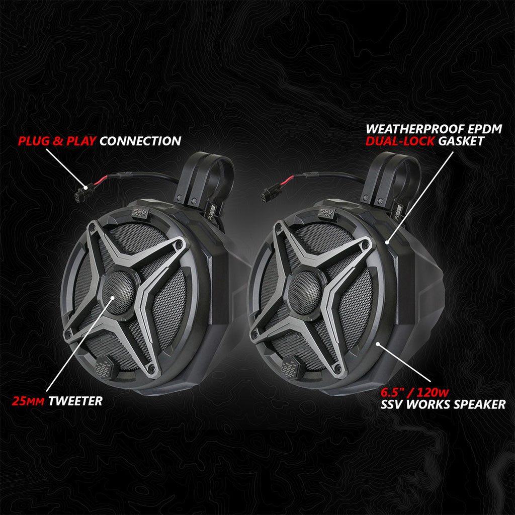 2024-2026 Can-Am® Maverick R, Phase-2 A-Spec 800watt 4-Speaker System