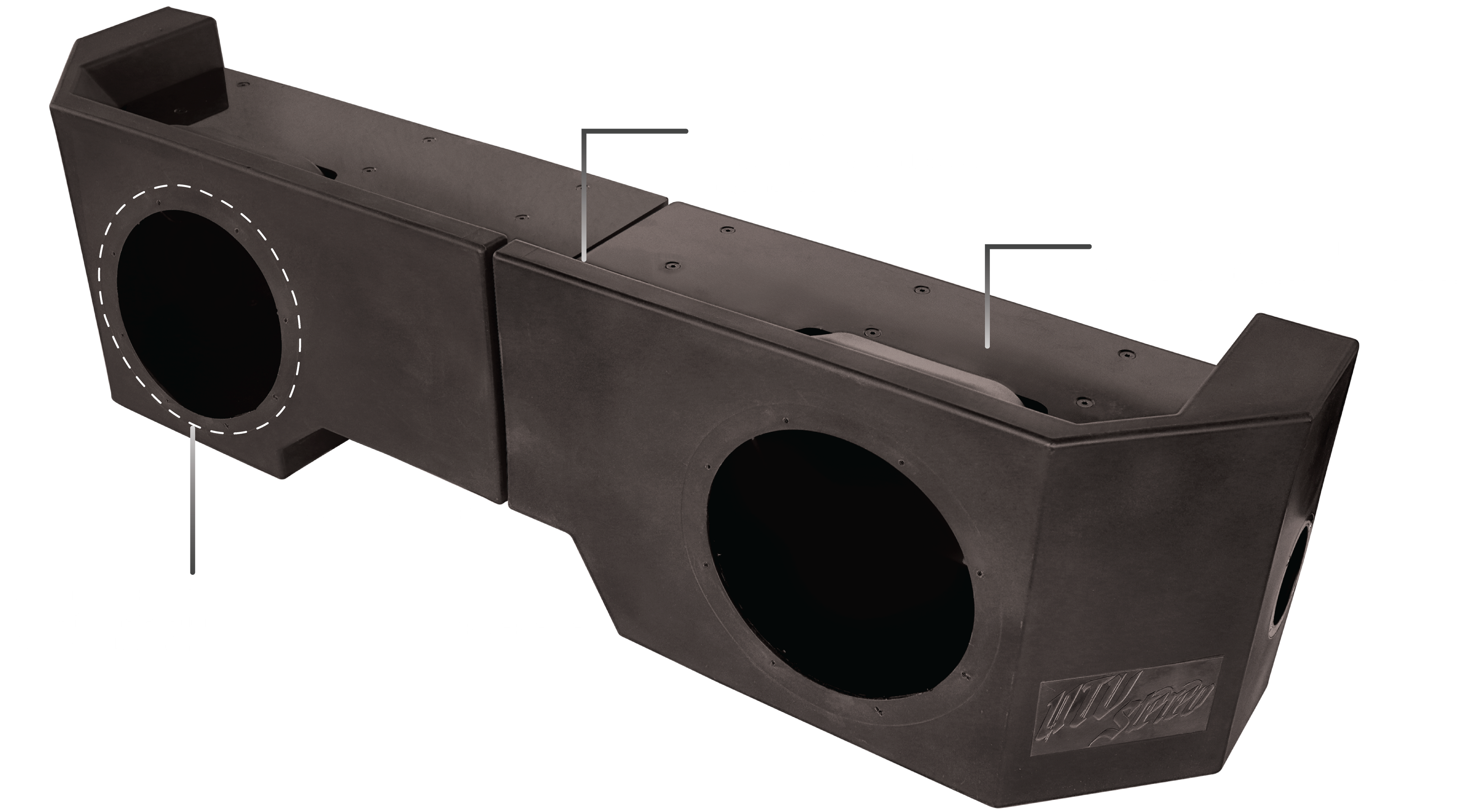 Can-Am® Defender HD10 Vented 10" Passenger Subwoofer Enclosure Unloaded | UTVS-DEF-VENC-PASS