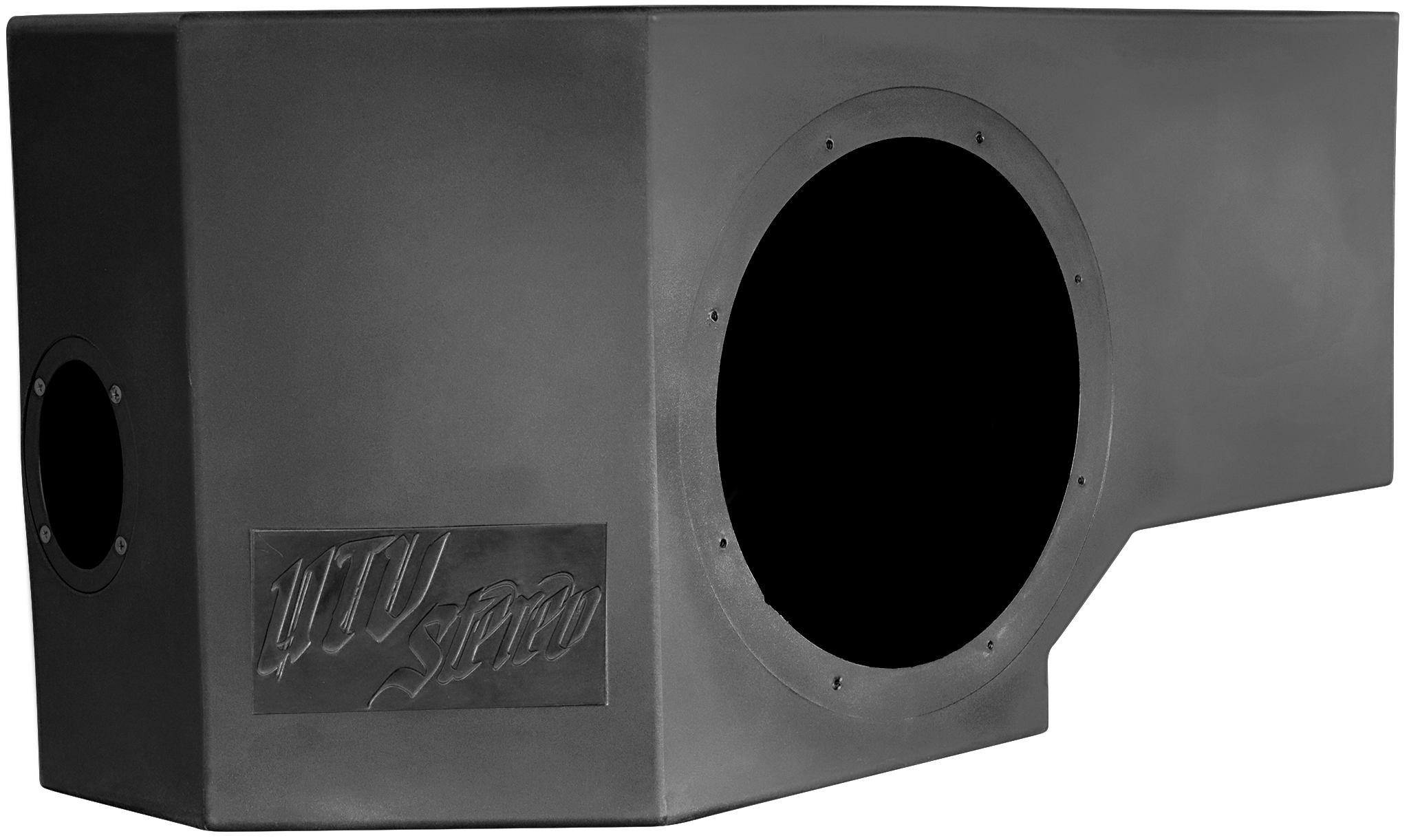 Can-Am® Defender HD11 Vented 10" Front Passenger Subwoofer Enclosure Unloaded | UTVS-DEF2-VENC-PASS-10-FRONT