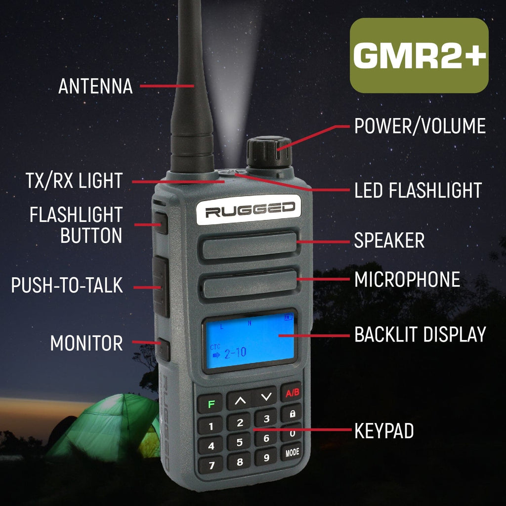 GMR2 Plus - 2W GMRS Handheld Radio - Safety Orange