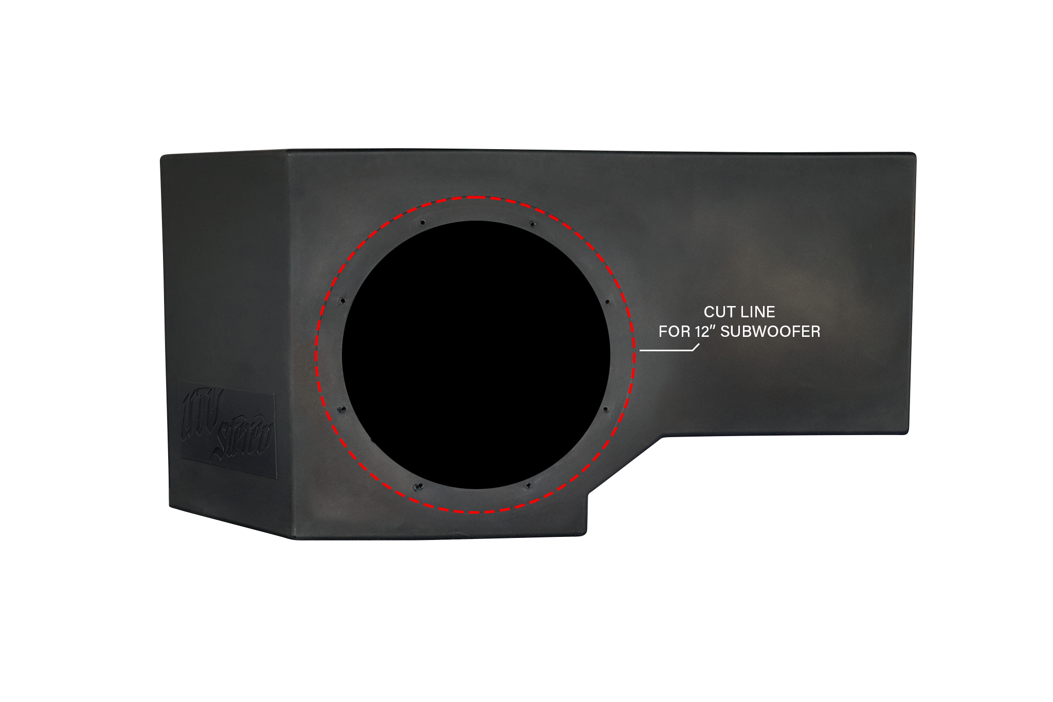 Can-Am® Defender HD11 Vented 10" Front Passenger Subwoofer Enclosure Unloaded | UTVS-DEF2-VENC-PASS-10-FRONT