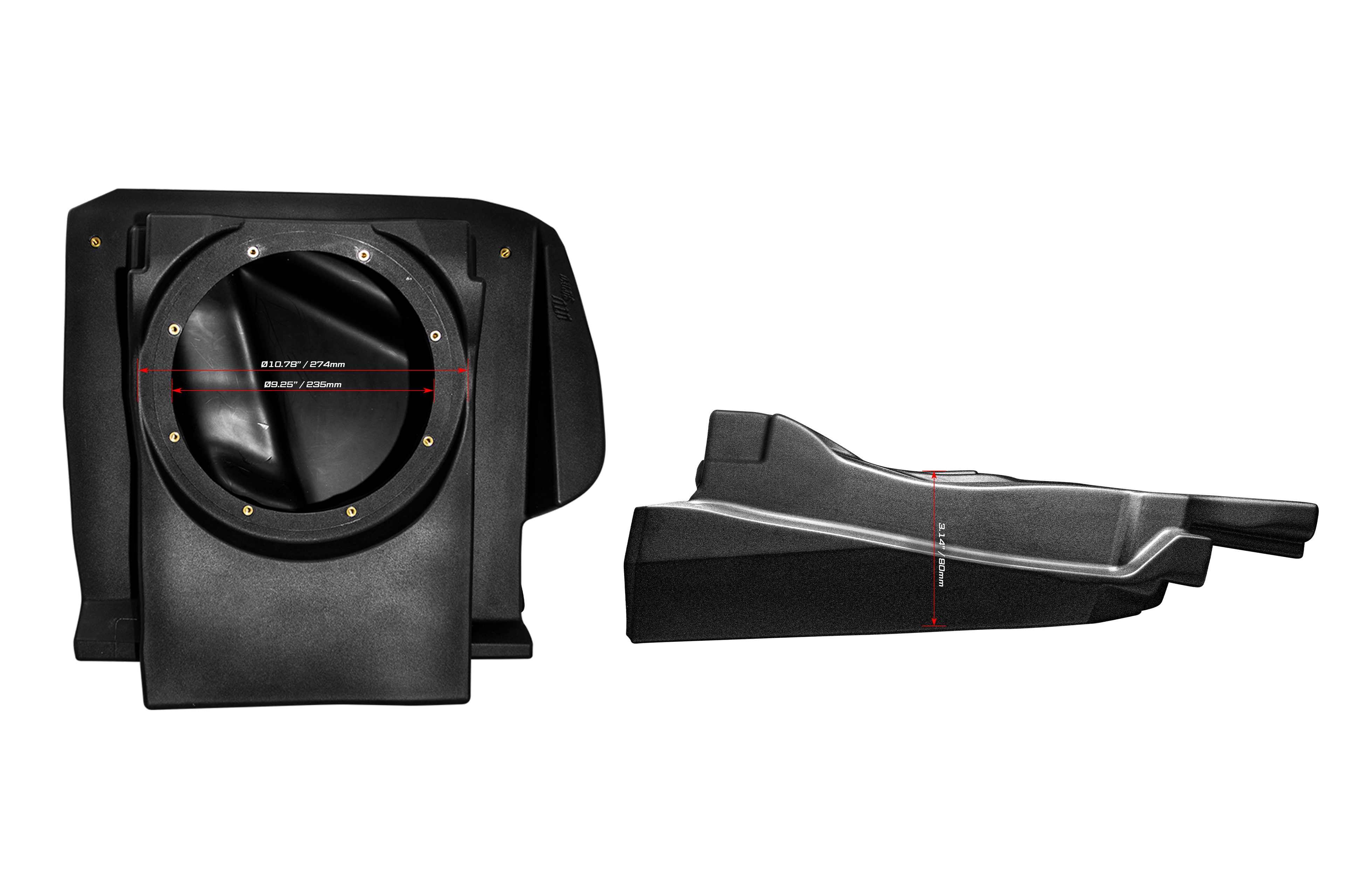 Can-Am® Maverick R 10" Front Passenger Subwoofer Enclosure (4-SEAT MODELS) – Unloaded | UTVS-R-ENC-PASS-4F
